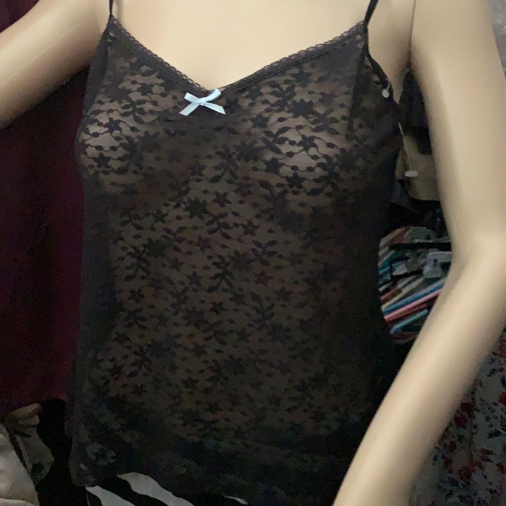 Black Lace Camisole, NWOT Size L JR